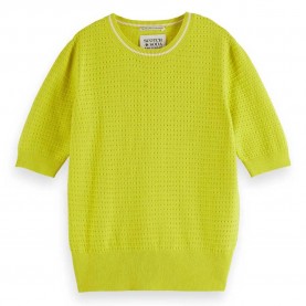 блуза,дамски,пуловери,дамски,плетени,дрехи,scotch,&,soda,u9a00668t,short,sleeve,sweater,citrus,yellow,(yellow)