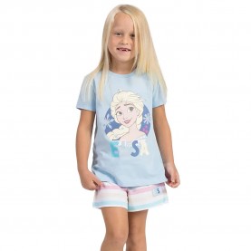 Тениска Disney Frozen short sleeve pyjama T-shirt - Blue (Light Blue) тениска,детски,пижами,disney,frozen,short,sleeve,pyjama,t,shirt,blue,(light,blue)