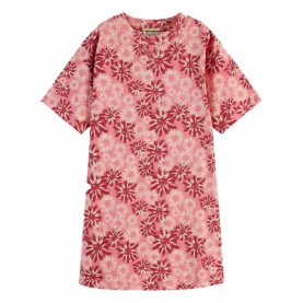 рокля,детски,поли,и,рокли,scotch,&,soda,floral,short,sleeve,short,dress,pink