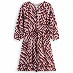 рокля,детски,поли,и,рокли,scotch,&,soda,wavy,long,sleeve,short,dress,pink