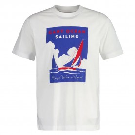 тениска,мъжки,тениски,gant,2003305,short,sleeve,t,shirt,white,(eggshell)