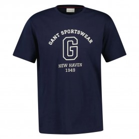 тениска,мъжки,тениски,gant,2003310,short,sleeve,t,shirt,blue,(evening,blue)
