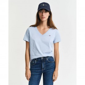 тениска,дамски,тениски,gant,4200750,short,sleeve,v,neck,t,shirt,blue