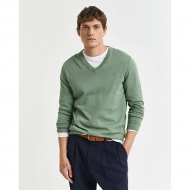 блуза,мъжки,пуловери,дамски,пуловери,gant,8030562,v,neck,sweater,green,(kalamata,green)