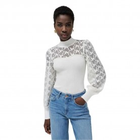 блуза,дамски,пуловери,дамски,плетени,дрехи,salsa,jeans,21009324,slim,fit,high,neck,sweater,white