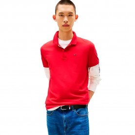 дънки,мъжки,блузи,с,яка,tommy,jeans,placket,slim,fit,short,sleeve,polo,red,(sapphire,red)