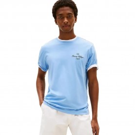 тениска,мъжки,тениски,tommy,hilfiger,outline,flag,script,short,sleeve,t,shirt,cloudy,blue,(blue)
