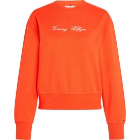 блуза,дамски,блузи,tommy,hilfiger,script,regular,fit,sweatshirt,brilliant,orange,(orange)