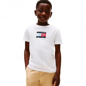 тениска,детски,тениски,tommy,hilfiger,script,flag,print,short,sleeve,t,shirt,white
