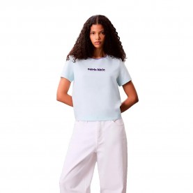 тениска,дамски,тениски,calvin,klein,jeans,d2,fashion,retro,logo,short,sleeve,t,shirt,cooling,oasis,(blue)