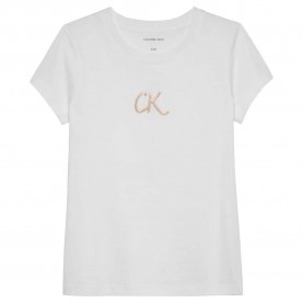 тениска,детски,тениски,calvin,klein,jeans,glitter,slim,fit,short,sleeve,t,shirt,white,(bright,white)