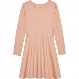дънки,детски,поли,и,рокли,calvin,klein,jeans,logo,tape,long,sleeve,short,dress,orange