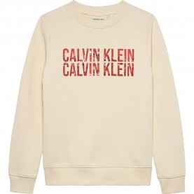 блуза,детски,блузи,calvin,klein,jeans,terry,seasonal,logo,sweatshirt,beige