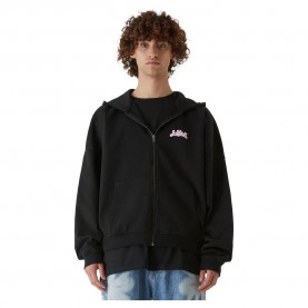 юношеска,блуза,мъжки,пуловери,lost,youth,flower,waves,full,zip,sweatshirt,black,(black)