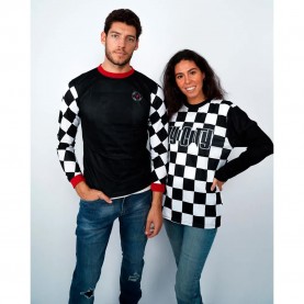 Тениска By city Dirt Track long sleeve T-shirt - White / Black (Black) тениска,мъжки,тениски,дамски,тениски,by,city,dirt,track,long,sleeve,t,shirt,white,black,(black)