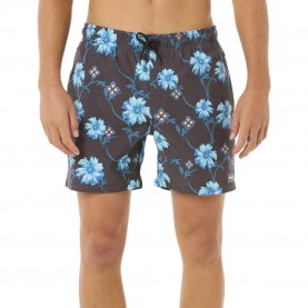 бански,гащета,мъжки,бански,костюми,rip,curl,surf,revival,floral,volley,swimming,shorts,black,(black)