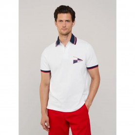 мъжки,блузи,с,яка,façonnable,chest,coll,print,short,sleeve,polo,white,(white)