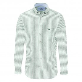 Риза с дълъг ръкав Fynch hatton 15046140 Classic Linen Stripes long sleeve shirt - Green (Turf Green) риза,с,дълъг,ръкав,дамски,ризи,мъжки,ризи,fynch,hatton,15046140,classic,linen,stripes,long,sleeve,shirt,green,(turf,green)