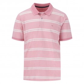 Блуза с яка Fynch hatton 2-Tone Stripe short sleeve polo - Pink (Peony) блуза,с,яка,мъжки,блузи,с,яка,fynch,hatton,2,tone,stripe,short,sleeve,polo,pink,(peony)