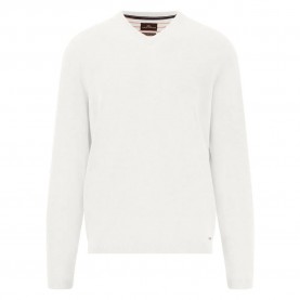 Блуза Fynch hatton Air Cotton v neck sweater - White (New Offwhite) блуза,мъжки,пуловери,fynch,hatton,air,cotton,v,neck,sweater,white,(new,offwhite)