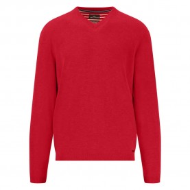 блуза,мъжки,пуловери,fynch,hatton,air,cotton,v,neck,sweater,red