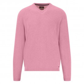 Блуза Fynch hatton Air Cotton v neck sweater - Pink (Peony) блуза,мъжки,пуловери,fynch,hatton,air,cotton,v,neck,sweater,pink,(peony)