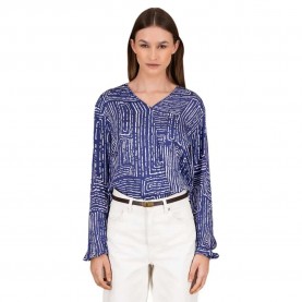 дамски,блузи,дамски,ризи,fynch,hatton,blurry,square,long,sleeve,blouse,blue