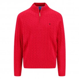 блуза,мъжки,пуловери,fynch,hatton,cable,half,zip,sweater,red,(poppy,red)