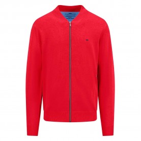 Жилетка Fynch hatton College Superfine cardigan - Red (Poppy Red) жилетка,мъжки,пуловери,fynch,hatton,college,superfine,cardigan,red,(poppy,red)