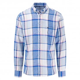 карирана,риза,мъжки,ризи,fynch,hatton,colorful,linen,checks,long,sleeve,shirt,blue