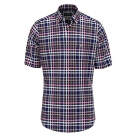 Карирана риза Fynch hatton Combi Slub Checks short sleeve shirt - Blue (Navy) карирана,риза,мъжки,ризи,fynch,hatton,combi,slub,checks,short,sleeve,shirt,blue,(navy)