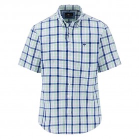 Карирана риза Fynch hatton Seersucker Combi Check short sleeve shirt - Multicolor (Turf Green) карирана,риза,дамски,ризи,мъжки,ризи,fynch,hatton,seersucker,combi,check,short,sleeve,shirt,multicolor,(turf,green)