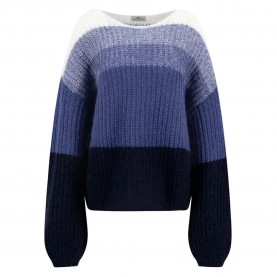 блуза,дамски,пуловери,дамски,плетени,дрехи,fynch,hatton,stripe,loose,hairy,sweater,blue