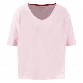 Тениска Fynch hatton Slub Structure short sleeve v neck T-shirt - Pink (Fresh Rose) тениска,мъжки,тениски,дамски,тениски,fynch,hatton,slub,structure,short,sleeve,v,neck,t,shirt,pink,(fresh,rose)