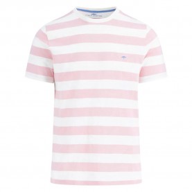 Тениска Fynch hatton Slub Stripe short sleeve T-shirt - Pink (Light Peony) тениска,мъжки,тениски,fynch,hatton,slub,stripe,short,sleeve,t,shirt,pink,(light,peony)