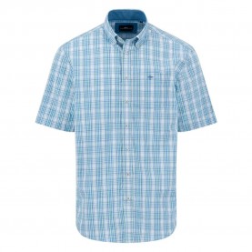 карирана,риза,дамски,ризи,мъжки,ризи,fynch,hatton,summer,check,short,sleeve,shirt,blue,(minty,green)