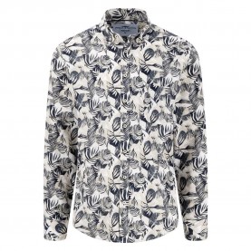 Риза с дълъг ръкав Fynch hatton Summer Linen Prints long sleeve shirt - Beige (Sand) риза,с,дълъг,ръкав,мъжки,ризи,fynch,hatton,summer,linen,prints,long,sleeve,shirt,beige,(sand)