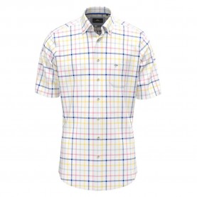 карирана,риза,мъжки,ризи,fynch,hatton,summer,oxford,check,short,sleeve,shirt,white