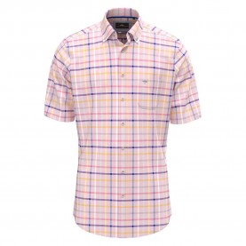 карирана,риза,мъжки,ризи,fynch,hatton,summer,oxford,check,short,sleeve,shirt,pink,(peony)