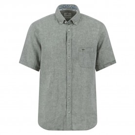 риза,с,къс,ръкав,мъжки,ризи,fynch,hatton,summer,linen,short,sleeve,shirt,green,grey,(olive)