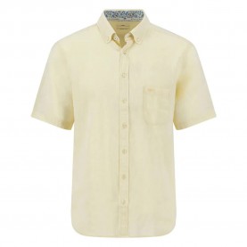 риза,с,къс,ръкав,мъжки,ризи,fynch,hatton,summer,linen,short,sleeve,shirt,beige,(pale,yellow)