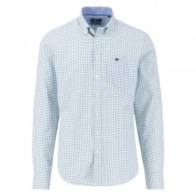карирана,риза,мъжки,ризи,fynch,hatton,summer,oxford,check,long,sleeve,shirt,blue