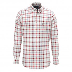 карирана,риза,мъжки,ризи,fynch,hatton,twill,check,long,sleeve,shirt,poppy,red,(white)