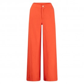 Панталони Fynch hatton Wide Linen Mix pants - Orange (Summer Red) панталони,дамски,панталони,fynch,hatton,wide,linen,mix,pants,orange,(summer,red)