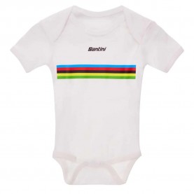 Santini World Champion 2025 short sleeve body - White (Print) детски,облекла,за,момчета,детски,облекла,за,момичета,santini,world,champion,2025,short,sleeve,body,white,(print)