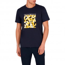 тениска,мъжки,тениски,emporio,armani,em000574,af12349,short,sleeve,t,shirt,blue,print,lettering,(blue)