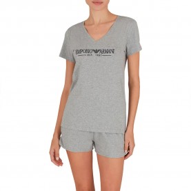 тениска,дамски,тениски,emporio,armani,ew000409,af10881,short,sleeve,v,neck,t,shirt,light,grey,melange,(grey)