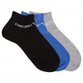 чорапи,дамски,чорапи,emporio,armani,ew000584,af13225,ankle,socks,3,pairs,multicolor,(black,blue,gray)