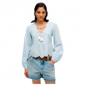 дамски,блузи,дамски,ризи,superdry,broderie,long,sleeve,blouse,blue,stripe,(blue)