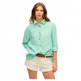 риза,с,дълъг,ръкав,дамски,блузи,дамски,ризи,superdry,casual,linen,boyfriend,long,sleeve,shirt,green,(sea,foam,green)